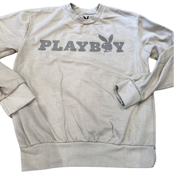 Playboy Pacsun Mens Medium Gray Sweatshirt Crewneck Pullover Bunny Vintage - Picture 1 of 8